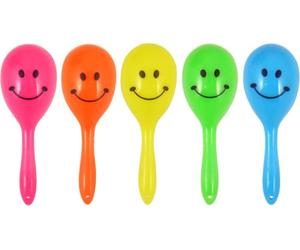 Henbrandt Mini Maracas - Smile Face Musical Instruments Assorted Colours (Pack of 5)