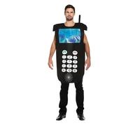 HENBRANDT Mobile Phone Man Fancy Dress Costume - Hilarious Retro Digital Era Novelty Outfit One Size Adult Comedy Party Accessory Halloween Tech Throwback Humour