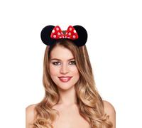 HENBRANDT Mouse Ears on Alice Band with Red and White Polkadot Spotted Bow Headband for Adults/Children - Fancy Dress Costume Head Band Accessory - Party Decoration Gift