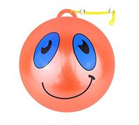 HENBRANDT Yellow Smelly Funny Faces Face Ball 25cm - Uninflated With Hook & Spiral Keyring (1 Supplied)