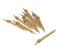 Henbrandt Pack of 10 Gold Party Candles with Candle Holders, Gold Spiral Celebration Candles for Birthday Cakes Wedding Party Baby Showers and Anniversary Decorations