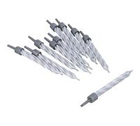 Henbrandt Pack of 10 Silver Party Candles with Candle Holders, Silver Spiral Celebration Candles for Birthday Cakes Wedding Party Baby Showers and Anniversary Decorations