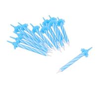 Henbrandt Pack of 24 Blue Party Candles with Candle Holders, Blue Spiral Celebration Candles for Birthday Cakes Baby Showers for Boys and Anniversary Decorations