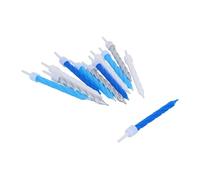 Henbrandt Pack of 24 Blue, White and Silver Party Candles with Candle Holders, Spiral Celebration Candles for Birthday Cakes Wedding Party Baby Showers and Anniversary Decorations