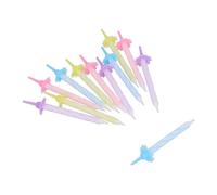 Henbrandt Pack of 24 Pastel Party Candles with 12 Candle Holders, 4 Assorted Pastel Colours 6cm Spiral Twist Celebration Candles for Birthday Cakes Baby Shower and Anniversary Decorations