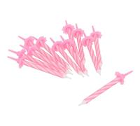 Henbrandt Pack of 24 Pink Party Candles with Candle Holders, Pink Spiral Celebration Candles for Birthday Cakes Baby Showers for Girls and Anniversary Decorations