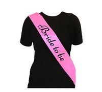 HENBRANDT Pink **Elegant** Hen Party Sash - (Sashes with BLACK font) Beautiful sashes (Bride to Be)