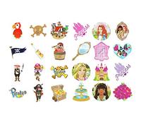 Henbrandt PIRATE & PRINCESS CHILDRENS TEMPORARY TATTOOS x 60 Party Bag Filler Kids Toy