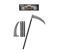 Henbrandt Plastic Death Scythe 110cm Grim Reaper Scythe Spectre of Death Dark Phantom Cosplay Accessory Trick or Treat Halloween Costumes Fancy Dress Costume Unisex Accessories for Men and Women