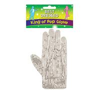Henbrandt KING OF POP WHITE SEQUIN GLOVE ADULT'S FANCY DRESS ACCESSORY