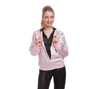HENBRANDT Adult Ladies Polysatin 1950's Pink Womens Jacket Rock N Roll Fancy Dress [One Size]