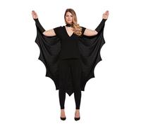 HENBRANDT Adult’s Black Bat Cape Costume Accessory Winged Cape Scary Fancy Dress Outfit Vampire Bat Wings Witch Cape One Size Halloween Fancy Dress for Women and Men