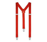 HENBRANDT Red Men Ladies Heavy Duty Adjustable Suspended Elastic Wide Trouser Braces (RED)