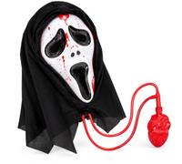 HENBRANDT Screaming Ghost Mask with Blood Pump Scary Bleeding Ghost Mask Cosplay Trick or Treat Halloween Fancy Dress Costume Accessories for Adults