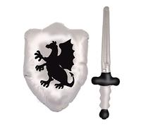 Henbrandt Set of 2 Knights Inflatable Blow up Swords and Dragon Shields