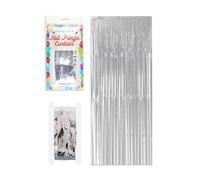 HENBRANDT Silver Foil Curtain - 8ft x 3ft - Door Decoration