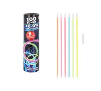 HENBRANDT Single 100-Pack Light Up Neon Glow Sticks and Connectors 21cm Glowstick Bracelets Glow in the Dark Party Supplies for Halloween Christmas NYE Parties and Festivals for Kids and Adults