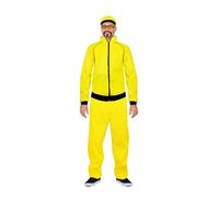 HENBRANDT Single Adult 5-piece Yellow Black Urban Rapper Costume Fancy Dress Outfit for Men - 90s 00s Hip Hop Tracksuit Party Stag Do 2-piece suit, matching hat, glasses and goatee