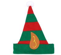 HENBRANDT Single Adult/Child Christmas Elf Hat with Pointy Ears One Size Striped Green and Red Felt Elf Hat Xmas Party Novelty Hat Fancy Dress Costume Accessory for Men and Women