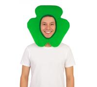 HENBRANDT Single Adult Irish Clover Shamrock Head Novelty Hat Three-Leaf Clover St Patrick's Day Headgear Photo Prop Cosplay Headwear Unisex Fancy Dress Costume Accessory for Men and Women