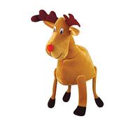 HENBRANDT Single Adult Red-Nosed Reindeer Christmas Hat with Dangling Legs Funny Hat Plush Novelty Secret Santa Gifts Joke Party Headwear Fancy Dress Costume Accessory for Men and Women