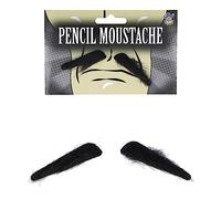 HENBRANDT Single Black Pencil Moustache Stick On False Moustache 1920s 1930s Gangster Outfit Moustache Halloween Fancy Dress Costume Accessory for Men and Women