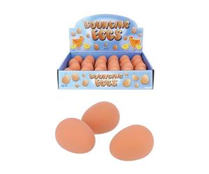 HENBRANDT Single Bouncing Egg 5.4cm Bouncy Rubber Fake Chicken Eggs Novelty Prank Toys Easter Party Favours Loot Bag Fillers Lucky Dip Stocking Fillers for Boys and Girls