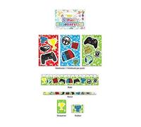 HENBRANDT Single Children’s Gamer Stationery Set 5 Piece School Classroom Pencil Set for Children Kids Party Bag Favours Loot Bag Fillers Lucky Dip Wedding Favours Stocking Fillers