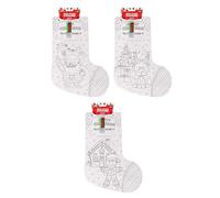 HENBRANDT Single Christmas Colour Your Own Stocking with 4 Colouring Pens | 1 of 3 Festive Designs | 36cm Xmas Stockings for Kids Colour Your Own Hanging Christmas Arts and Crafts for Boys and Girls
