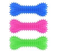 HENBRANDT Single Dog Bone Chew Toy 15cm Durable Rubber Bone Teething Toy for Dogs 3 Assorted Colours Chewy Bone for Dental Health Stress Relief and Oral Stimulation Dog Toys and Accessories