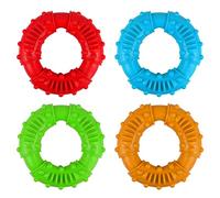 HENBRANDT Single Dog Ring Chew Toy 13cm Durable Rubber Teething Ring for Dogs 4 Assorted Colours Chewy Ring Toy for Dental Health Stress Relief and Oral Stimulation Dog Toys and Accessories