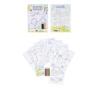 HENBRANDT Single Easter Colouring Set with 8 Sheets and 6 Mini Colouring Pencils A4 Colouring Children’s Spring Crafts Activity Pack Easter Egg Hunt Party Favours for Boys and Girls