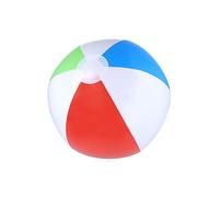 HENBRANDT Single Inflatable Beach Ball 50cm Red, Green, Blue and White Stripe Ball Kids Summer Fun Medium Beachball Football Game Garden Paddling Pool Inflatable Toys for Children and Toddlers