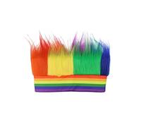 HENBRANDT Single Pack - Rainbow Pride Headband with Colourful Faux Hair - Adult Fancy Dress Party Festival Accessory