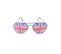HENBRANDT Single Pair of Adult Union Jack Aviator Sunglasses Novelty Glasses Wire Frame Summer Eyewear Sun Shades Pilot Glasses Prop Fancy Dress Costume Accessory