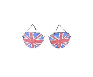 HENBRANDT Single Pair of Adult Union Jack Aviator Sunglasses Novelty Glasses Wire Frame Summer Eyewear Sun Shades Pilot Glasses Prop Fancy Dress Costume Accessory