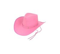 HENBRANDT Single Pink Cowboy Hat Adult with Silver Studs & Chin Cord - Western Cowgirl Fancy Dress Costume Accessory