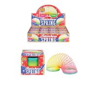 HENBRANDT Single Plastic Rainbow Spring Toy for Kids 7.5cm Boxed Magic Spring Toys Retro Party Bag Fillers Lucky Dip Class Gifts Home School Rewards for Boys and Girls