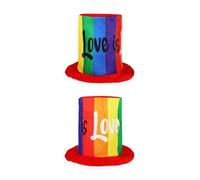 HENBRANDT Single Rainbow Pride - Love is Love - Extra Tall Top Hat 25cm High, Unisex Adult Costume Accessory, LGBTQ+ Pride Parties