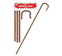 Henbrandt Single Shepherd’s Crook 4-Piece Accessory 168cm | 5.5ft Xmas Joseph Nativity Play Costume Crook Extendable Staff Shepherdess Cane Innkeeper Unisex Fancy Dress Accessories for Men and Women