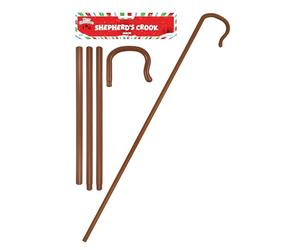 Henbrandt Single Shepherd’s Crook 4-Piece Accessory 168cm | 5.5ft Xmas Joseph Nativity Play Costume Crook Extendable Staff Shepherdess Cane Innkeeper Unisex Fancy Dress Accessories for Men and Women