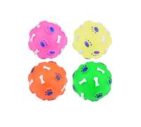 HENBRANDT Single Squeaky Rubber Dog Ball 7cm Durable Rubber Balls for Interactive Dog Training and Exercise 4 Assorted Colours Chew Toy Fetch Catch Throw Doggy Ball Dog Toys and Accessories