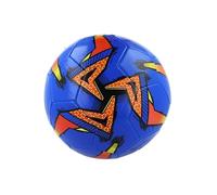 HENBRANDT Single Leather Football in 3 Designs - Blue, Red, Yellow with Contrast Decoration - Size 5 Standard Football Durable All-Weather Sports Toy for Training, Kickabouts and Playground Games