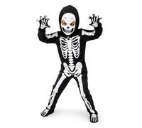 HENBRANDT Skeleton Costume Kids Halloween Fancy Dress Ages 7-9 (Medium)