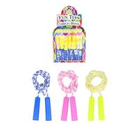 Henbrandt Skipping Ropes 205cm 3 Assorted Colours - Blue Pink Yellow Jump Ropes for Kids Adults Garden Outdoor Play Exercise Training