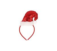 HENBRANDT Sparkling Red Sequin Mini Santa Hat Headband 1 x - Festive Christmas Party Accessory for Adults Fancy Dress Costume Xmas Holiday Celebrations Events