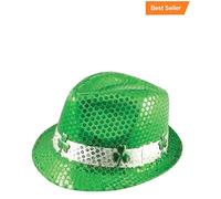 HENBRANDT St Patrick's Day Costume Irish Hats Mega Deal (Gangster Sequin Hat With Shamrocks)