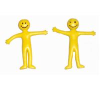 HENBRANDT 12 x Stretchy Smile Men Yellow Stretch Stretchies Kids Party Favour Loot Bag Filler Lucky Dip for Boys and Girls