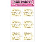 Henbrandt Team Bride Gold Foil Temporary Tattoos for Hen Do Bachelorette Party Accessories Bridesmaid Gift Bags Bride to Be Decorations Adult Tattoo Transfers