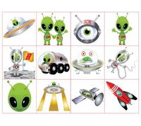 HENBRANDT Temporary Tattoo's - ALIENS - 12 x 2 packs = 24 Tattoos supplied